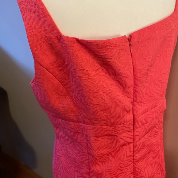 Tahari by Arthur S Levine, size 12P, beautiful coral brocade sundress - Picture 3 of 5